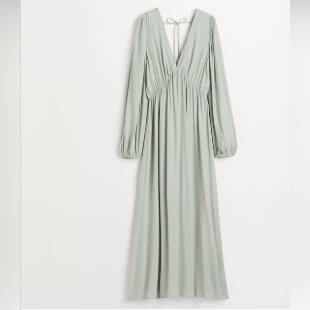 H&M Light Green Long Sleeve Dress